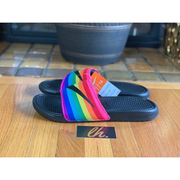 Size 14 Nike Benassi JDI Slides "Be True" - Picture 2 of 3